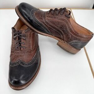 Bed Stu Lita Oxford Shoes Womens Brown Black Leather Size 6.5 Wingtip